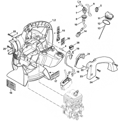 Fan Housing Inside Assembly for Stihl SH56 Shredder