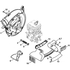 Fan Housing Inside Assembly for Stihl SH86 Shredder
