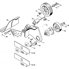 Deflector (32.2014) Assembly for Stihl FC 95 Lawn Edger