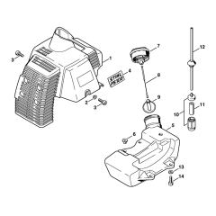 Stihl FS108 Cover Fuel Tank Assembly