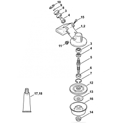 Stihl FS120 FS200 FS250 Gear Head-2 Assembly
