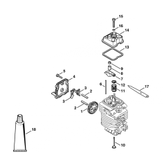 Stihl FS130 FS130r Valve Timing Gear Assembly