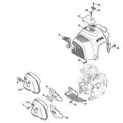Stihl FS240 FS260 Muffler Shroud Assembly