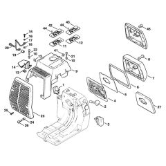 Air filter & Shroud Assembly for Stihl FS360 FS420 FS420L Clearing Saw