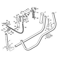 Handlebar & Control handle Assembly for Stihl FS360 FS420 FS420L Clearing Saw