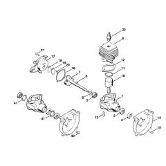 Stihl FS36 FS40 FS44 Crankcase Cylinder Assembly