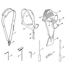 Harness & Tools & Extras Assembly for Stihl FS410 Clearing Saw
