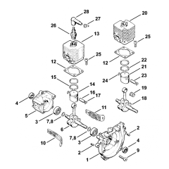 Stihl FS48 FS52 FS56 Crankcase Cylinder Assembly