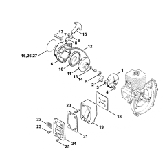 Stihl FS48 FS52 FS56 Rewind Starter Muffler
