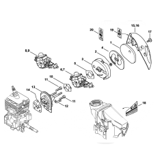 Stihl FS70 Air Filter Spacer Flange Assembly