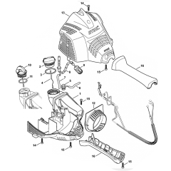 Stihl FS70 Engine Housing Bike Handle Assembly