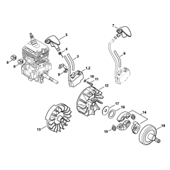 Stihl FS70 Ignition System Clutch Assembly