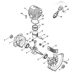 Stihl FS72 FS74 FS76 Crankcase Cylinder Assembly