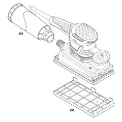 Bosch GSS 280 AVE Sander Assembly