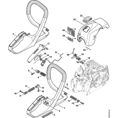 Handle frame & Shroud Assembly for Stihl MS171 MS171C Chainsaws