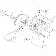 Handle & Blade Guard Assembly for Altrad Belle MS500 Bench Saw