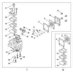 Carburetor for Stihl HS 56