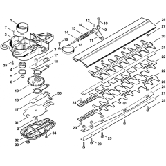 Stihl HS72 HS74 HS76 Hedge Trimmer Gear Head Assembly