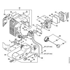 Air filter, Fuel tank (1)for Stihl HS 85 Hedge Trimmer