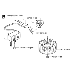 Ignition System Assembly for Husqvarna 326 HS99 X-Series Hedge Trimmers