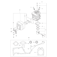 Cylinder, Piston, Muffler Assembly