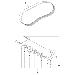 Belt Assembly for Husqvarna K6500 Ring Disc Cutters
