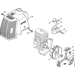 Ignition system, Clutch for Stihl KR85 Kombi Attachment Engine