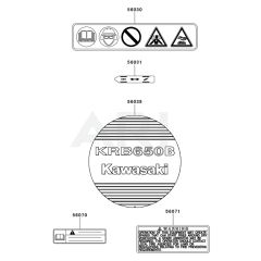 Kawasaki KRB650B Blower Label
