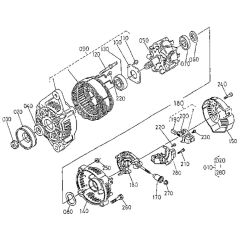 Alternator Assembly for Kubota D1105-E2B Engine