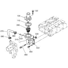 Water Flange Assembly for Kubota D905-E2BG Engine