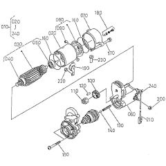 Starter Assembly for Kubota V1505-T-B Engine