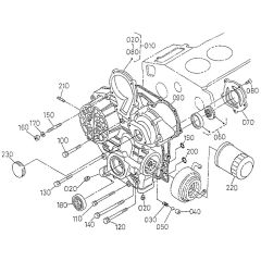 Gear Case Assembly for Kubota V1505-T-B Engine