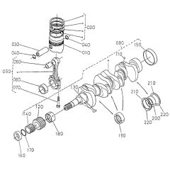Crankshaft, Piston Assembly for Kubota V1505-T-B Engine