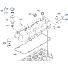 Head Cover Assembly for Kubota V2607-CR-T-E5 Engine