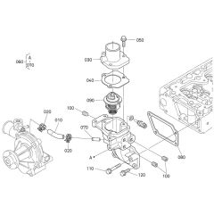 Water Flange Assembly for Kubota V3800-CR-TI-E4B Engine