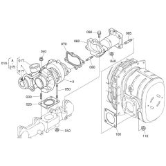 Turbocharger Assembly for Kubota V3800-CR-TI-E4B Engine