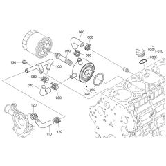Oil Cooler Assembly for Kubota V3800-CR-TI-E4B Engine