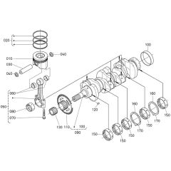 Crankshaft, Piston Assembly for Kubota V3800-CR-TI-E4B Engine
