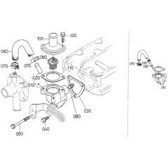 Water Flange Assembly for Kubota D600-BBS Engine