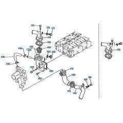 Water Flange Assembly for Kubota R310 Loader