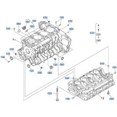Crankcase Assembly for Kubota V3307-CR-T-E5 Engine
