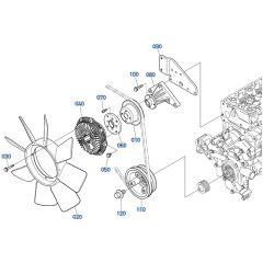 Fan Assembly for Kubota V3307-CR-T-E5 Engine