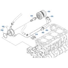 Oil Cooler Assembly for Kubota V3307-CR-T-E5 Engine