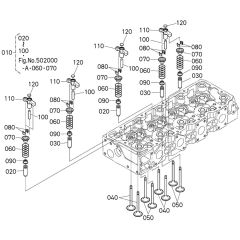 Valve Assembly for Kubota V3307-CR-T-E5 Engine