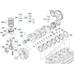 Piston, Crankshaft Assembly for Kubota V3307-CR-T-E5 Engine