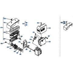 Air Cleaner, Muffler Assembly for Kubota W5021-SCC Mower