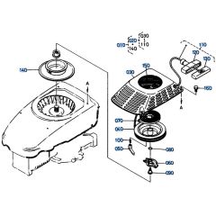 Recoil Starter Assembly for Kubota W5021-SCE Mower