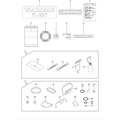 Tool, Label and Gasket Set Assembly for Yanmar L70N Engine