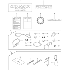 Tool, Label and Gasket Set Assembly for Yanmar L90AE Engine