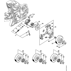 Oil pump & Clutch Assembly for Stihl MS391 Chainsaws